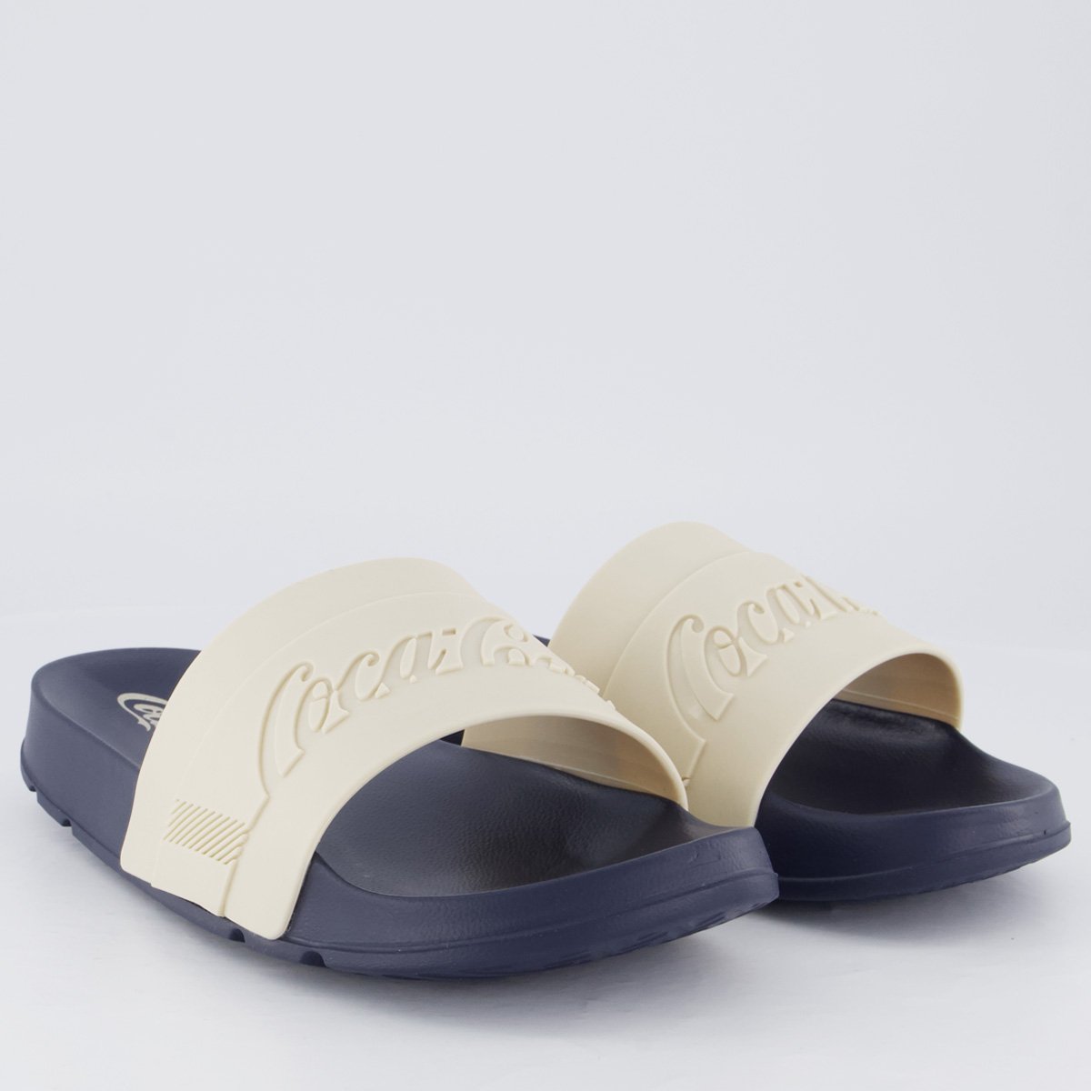 Chinelo Coca Cola Injetado Slide Elevate Marinho e Bege Bege 3