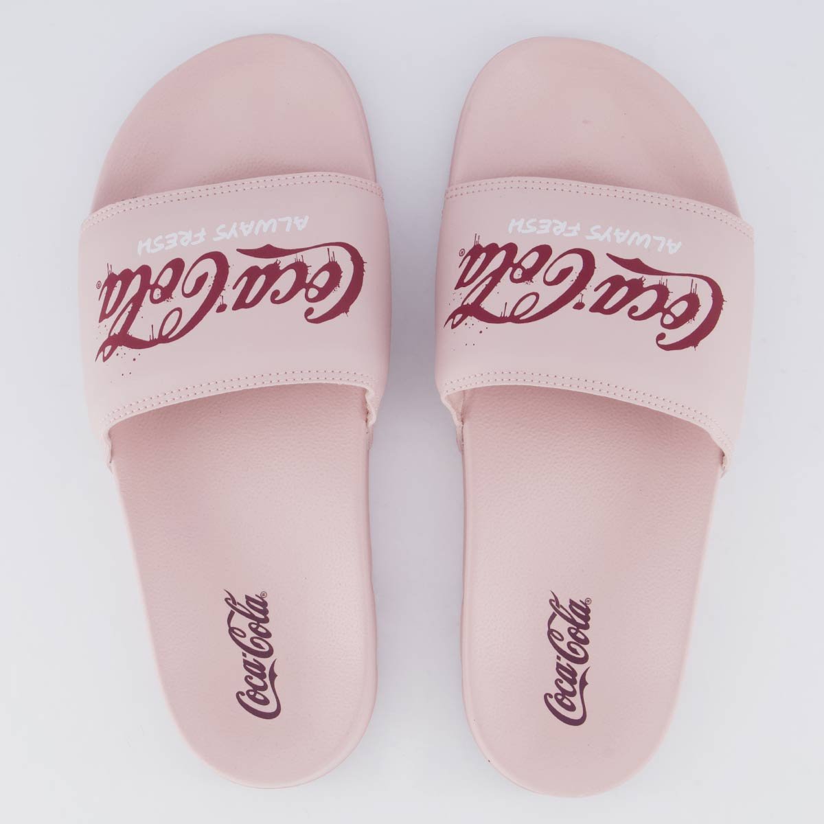 Chinelo Coca Cola Slide Graff Feminino Rosa