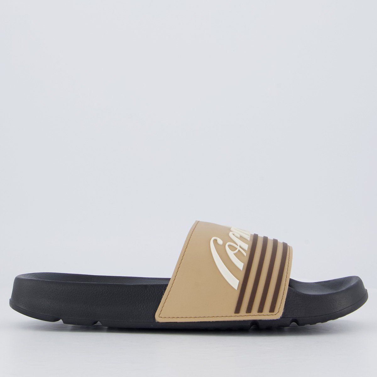 Chinelo Coca Cola Slide Motion Preto e Bege Marrom 2