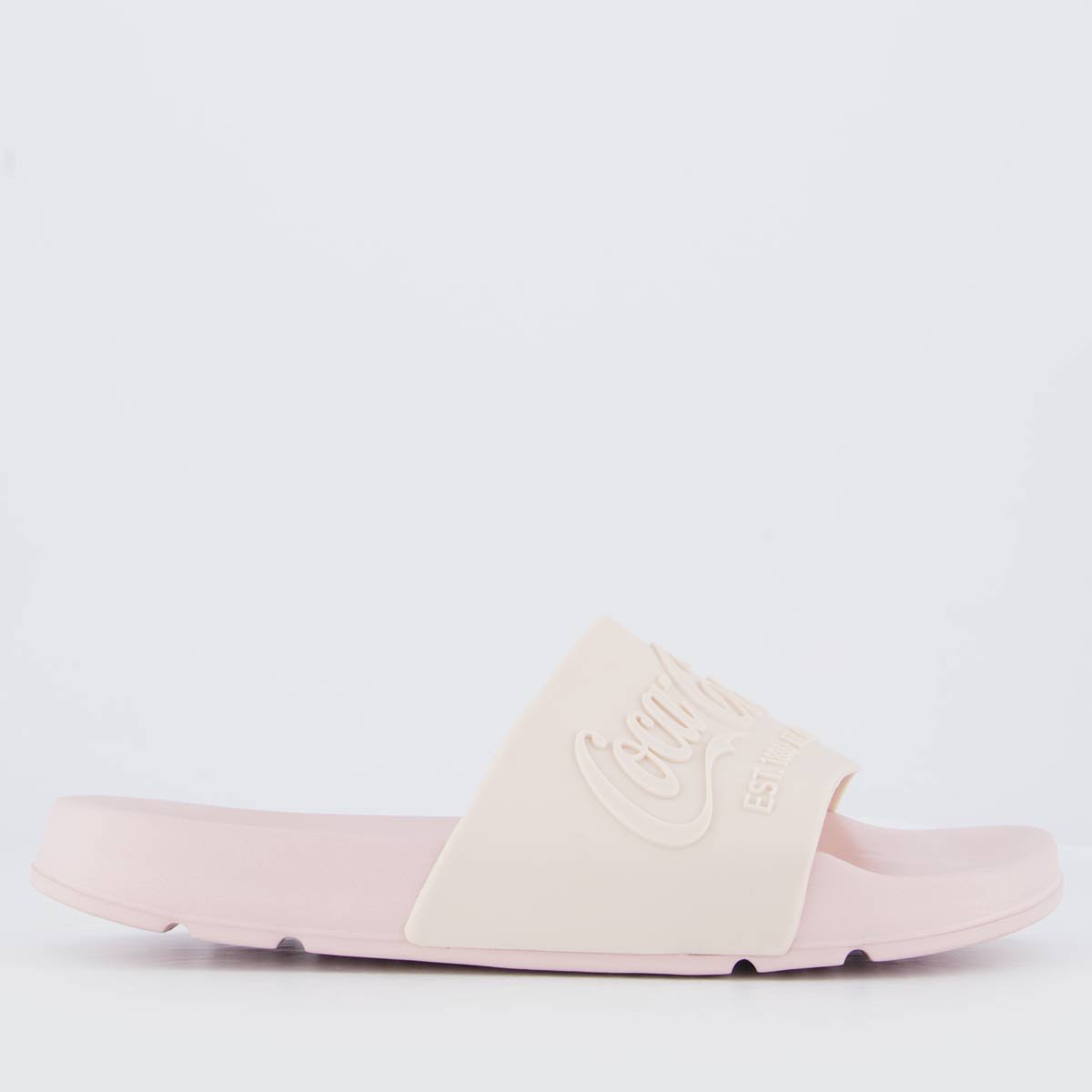 Chinelo Coca Cola Slide Coke Bold Feminino Rosa Claro Bege 2