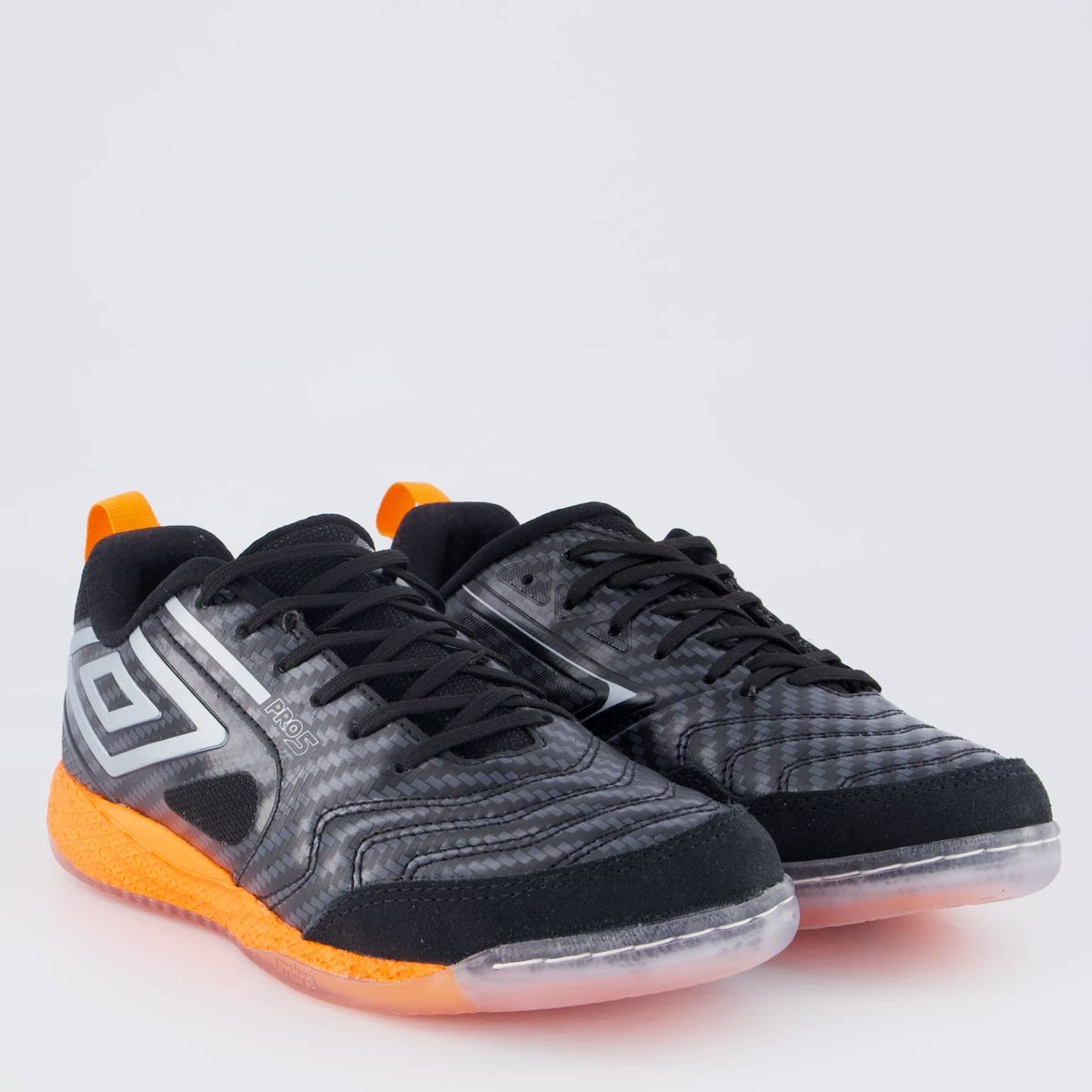 Chuteira Umbro Futsal Pro 5 Bump Preta e Laranja Preto 2