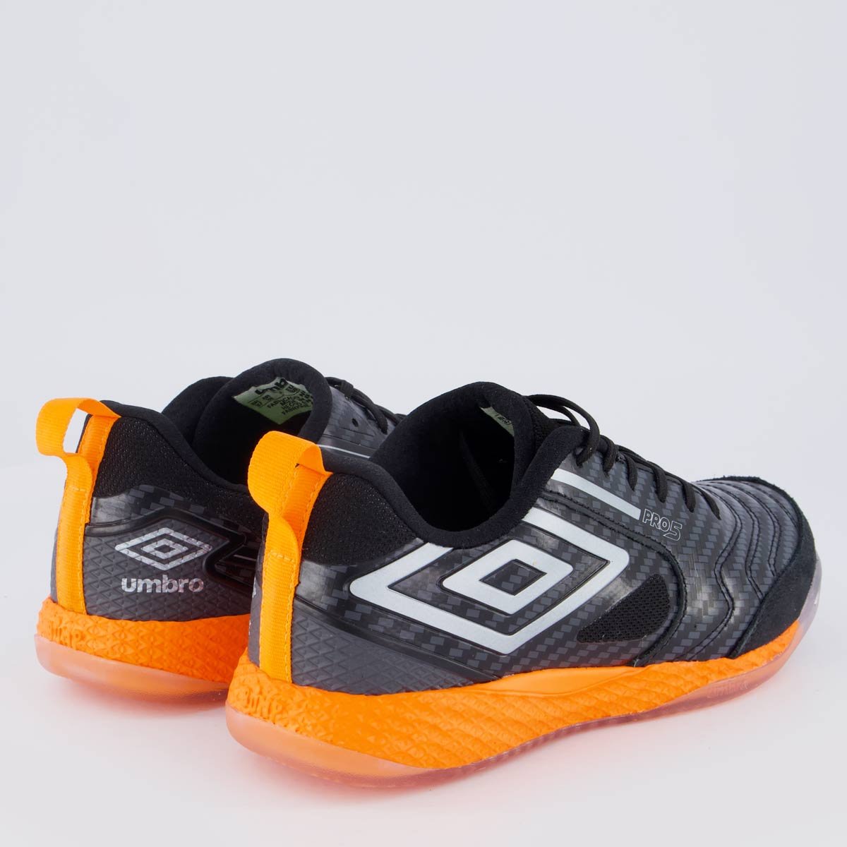 Chuteira Umbro Futsal Pro 5 Bump Preta e Laranja Preto 3