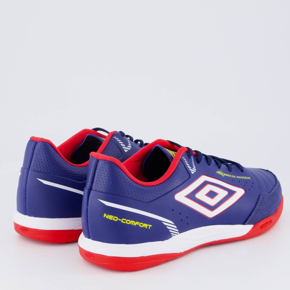 Chuteira Umbro Neo-Comfort Futsal Marinho e Vermelho Azul 3