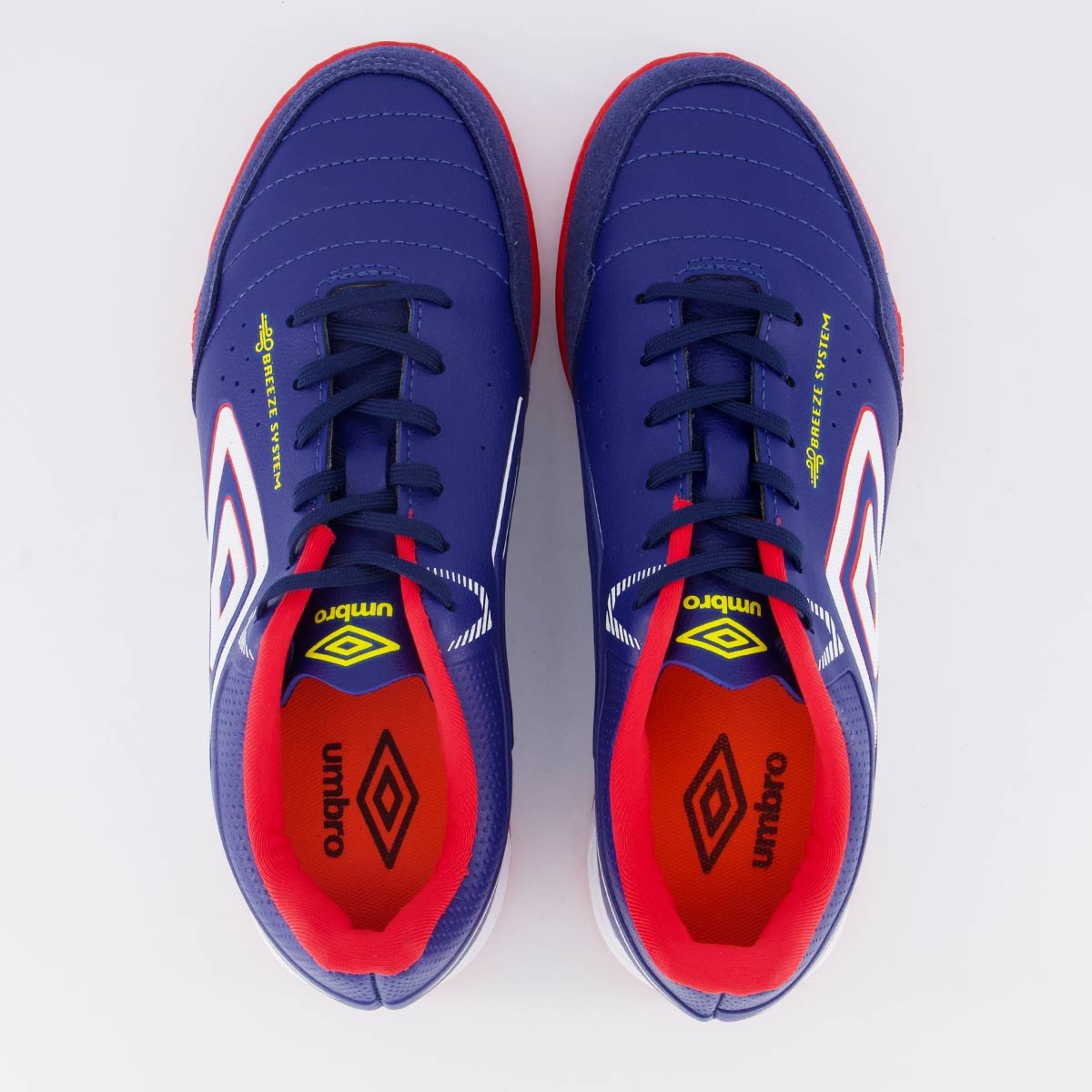 Chuteira Umbro Neo-Comfort Futsal Marinho e Vermelho Azul 4