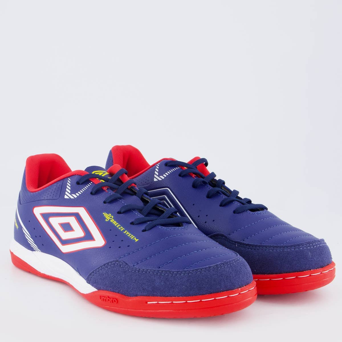 Chuteira Umbro Neo-Comfort Futsal Marinho e Vermelho Azul 2