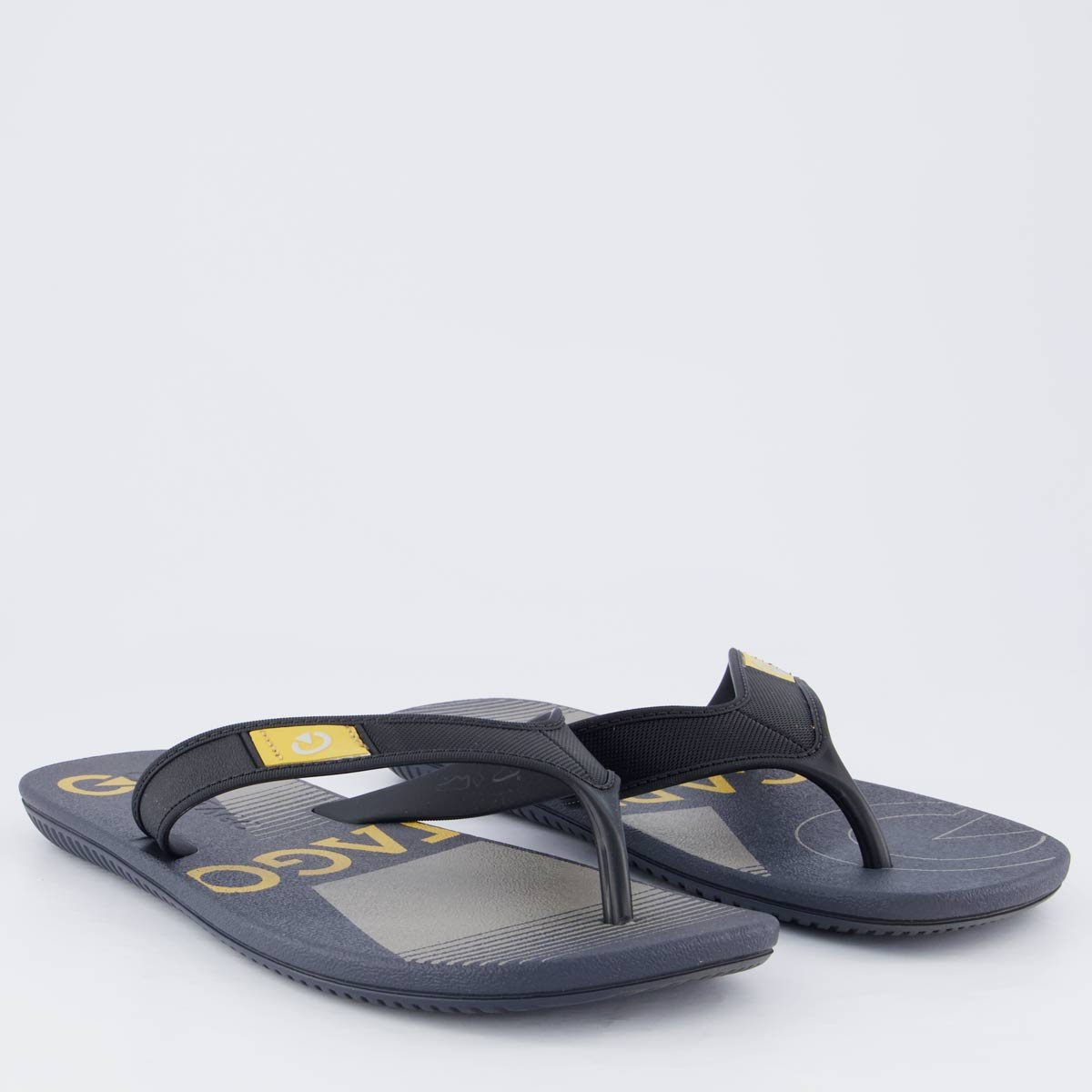 Chinelo Cartago Dakar Preto e Cinza Preto 3