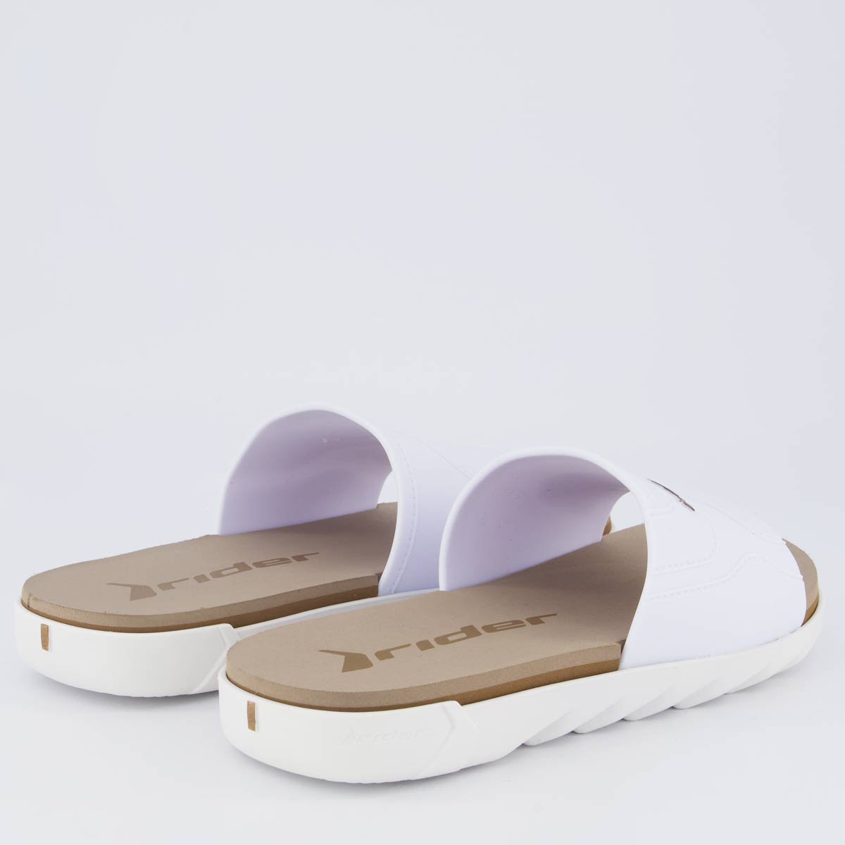 Chinelo Slide Rider Plus Bege e Branco Branco 4