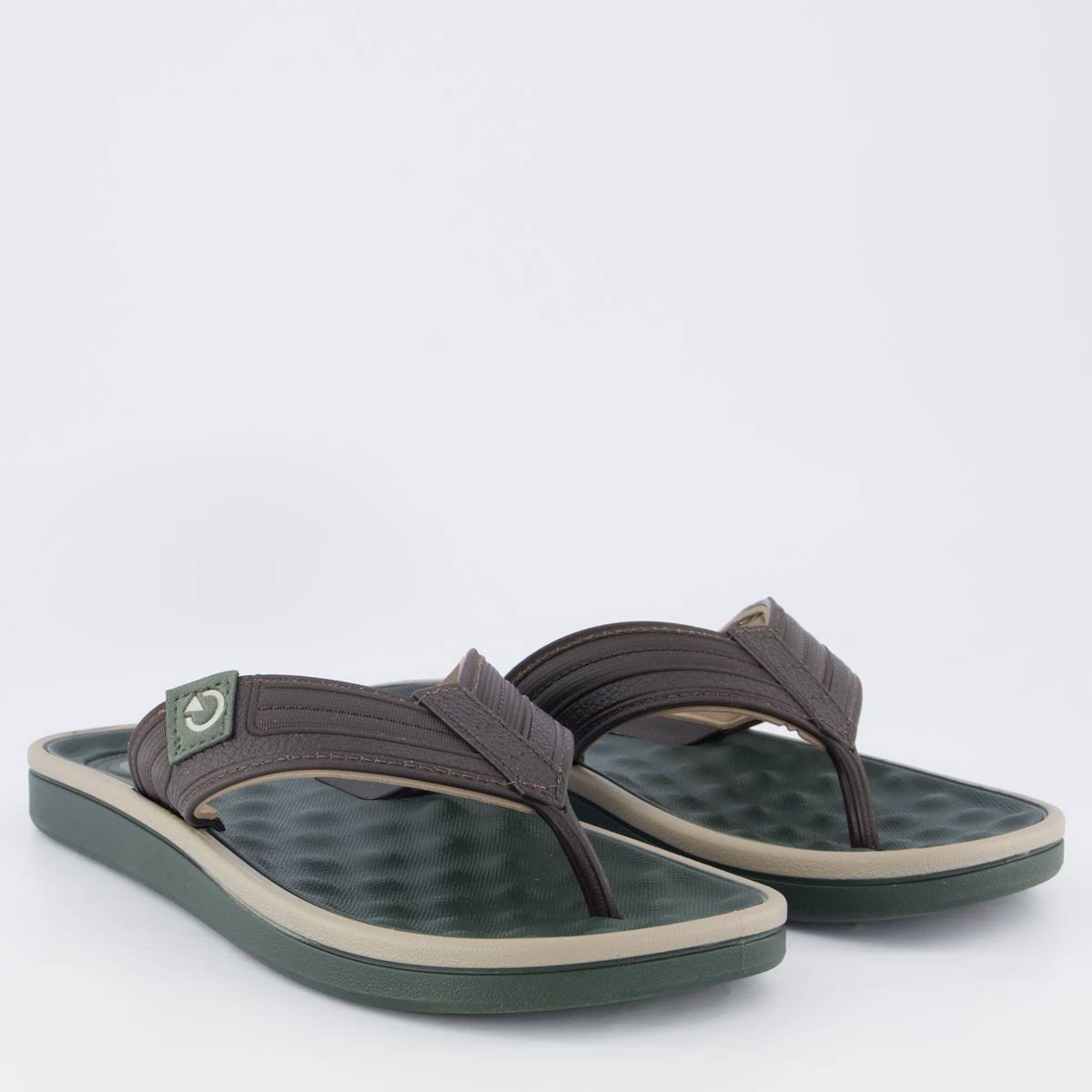 Chinelo Cartago Alabama II Marrom e Verde Marrom 3