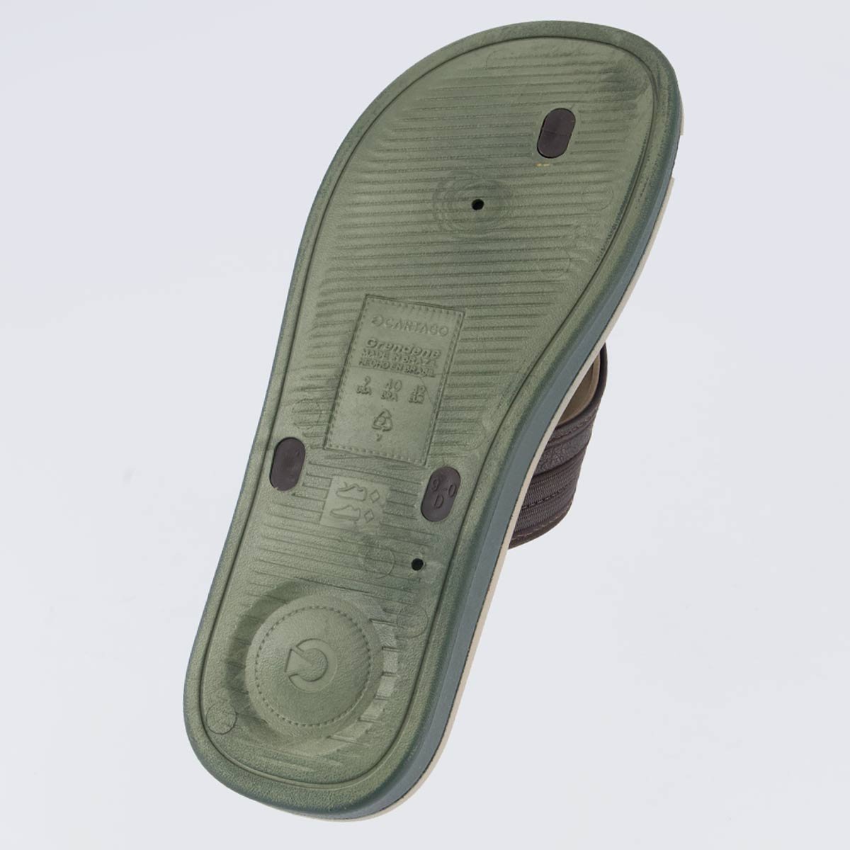 Chinelo Cartago Alabama II Marrom e Verde Marrom 5