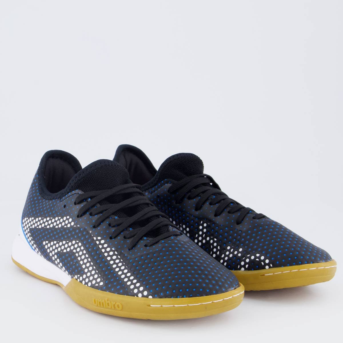 Chuteira Umbro Velocita LX Club Futsal Preta e Branca Azul Marinho 2