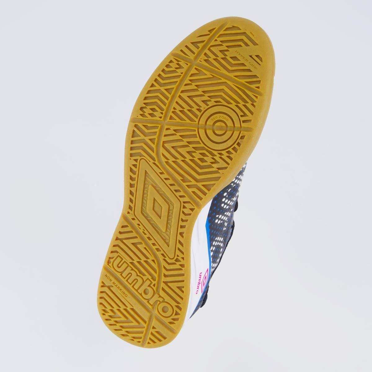 Chuteira Umbro Velocita LX Club Futsal Preta e Branca Azul Marinho 4