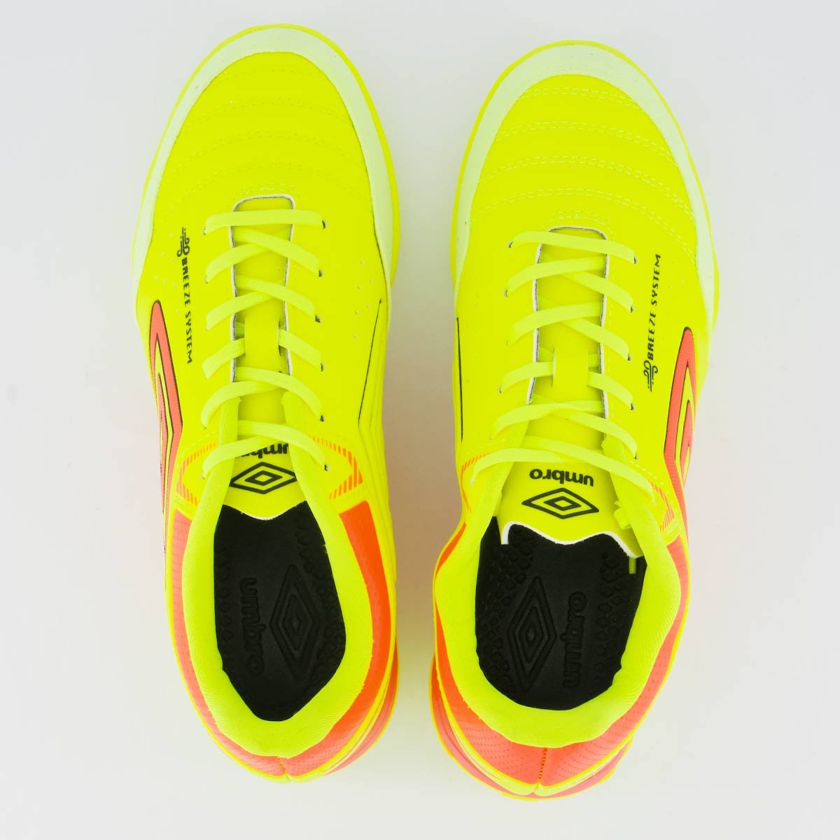 Chuteira Umbro X-Comfort Society Amarela Neon e Coral Amarelo 4