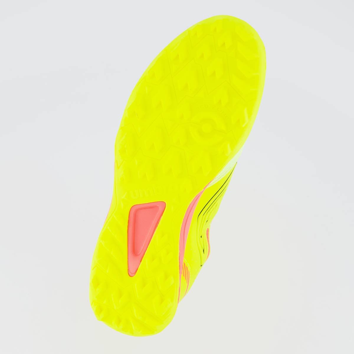 Chuteira Umbro X-Comfort Society Amarela Neon e Coral Amarelo 5