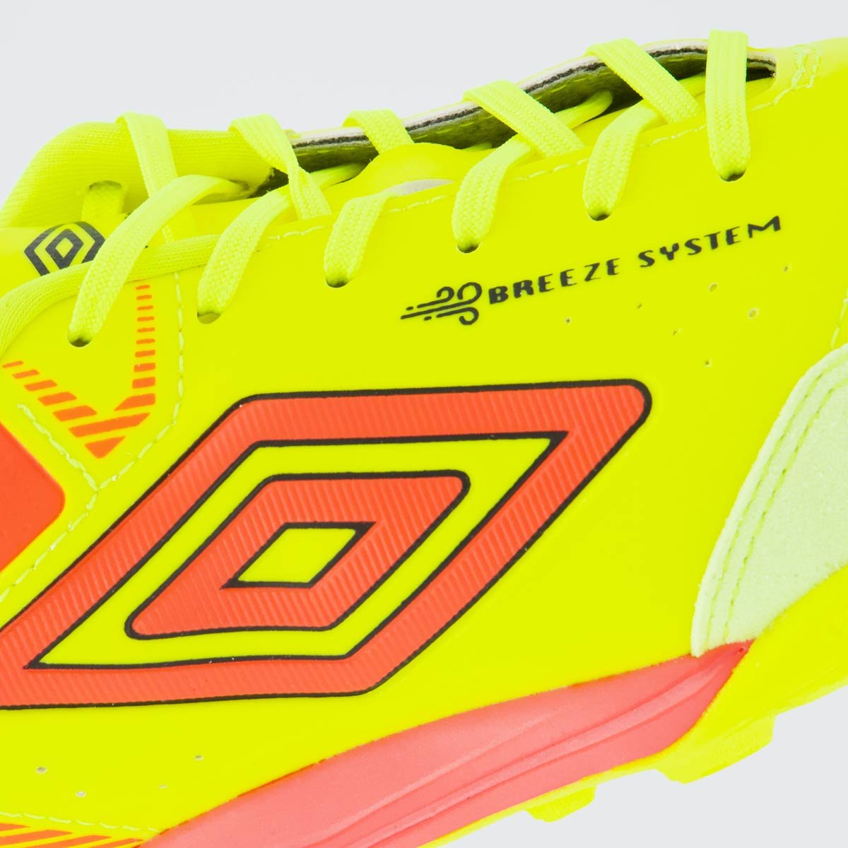 Chuteira Umbro X-Comfort Society Amarela Neon e Coral Amarelo 7