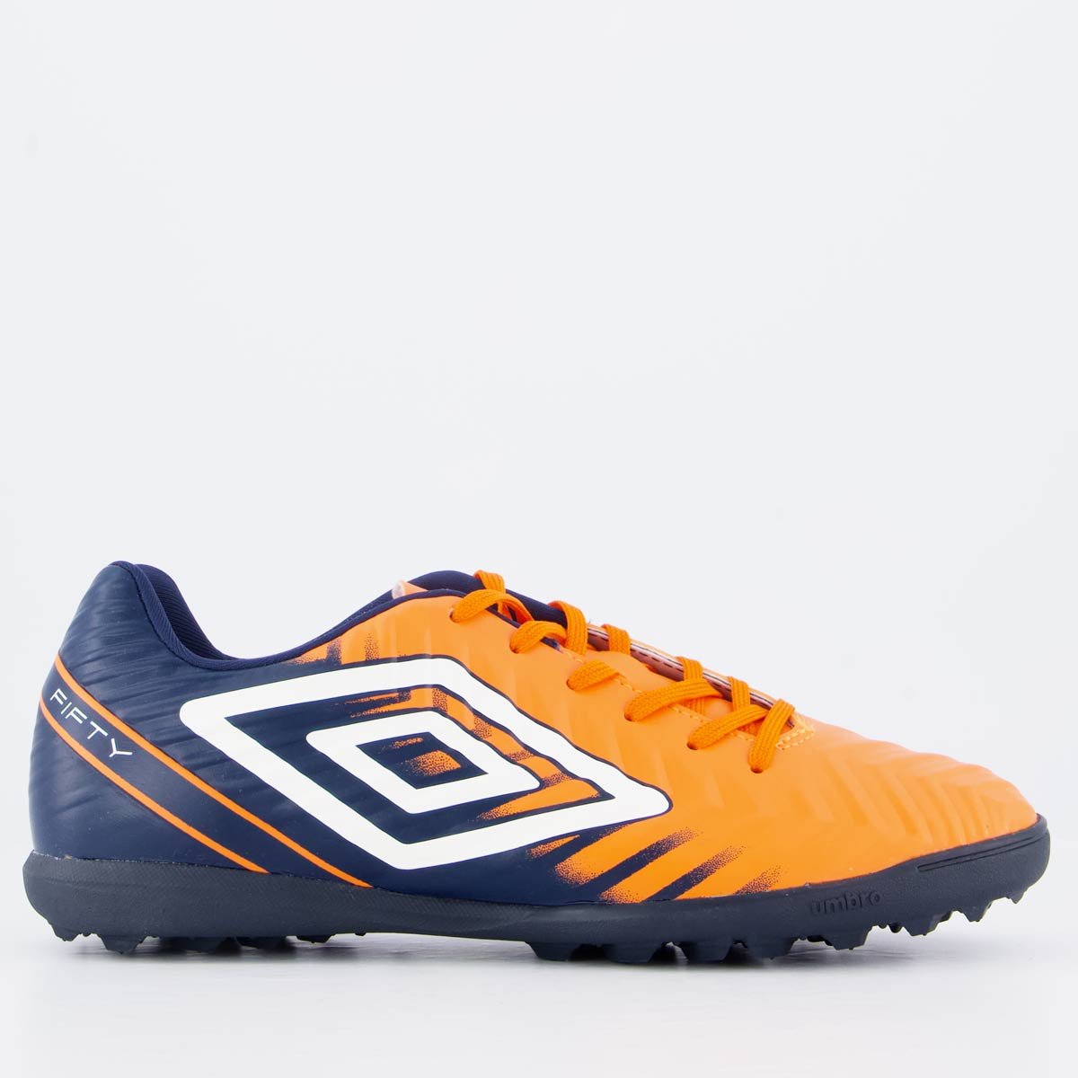 Chuteira Umbro Fifty V Society Laranja e Marinho