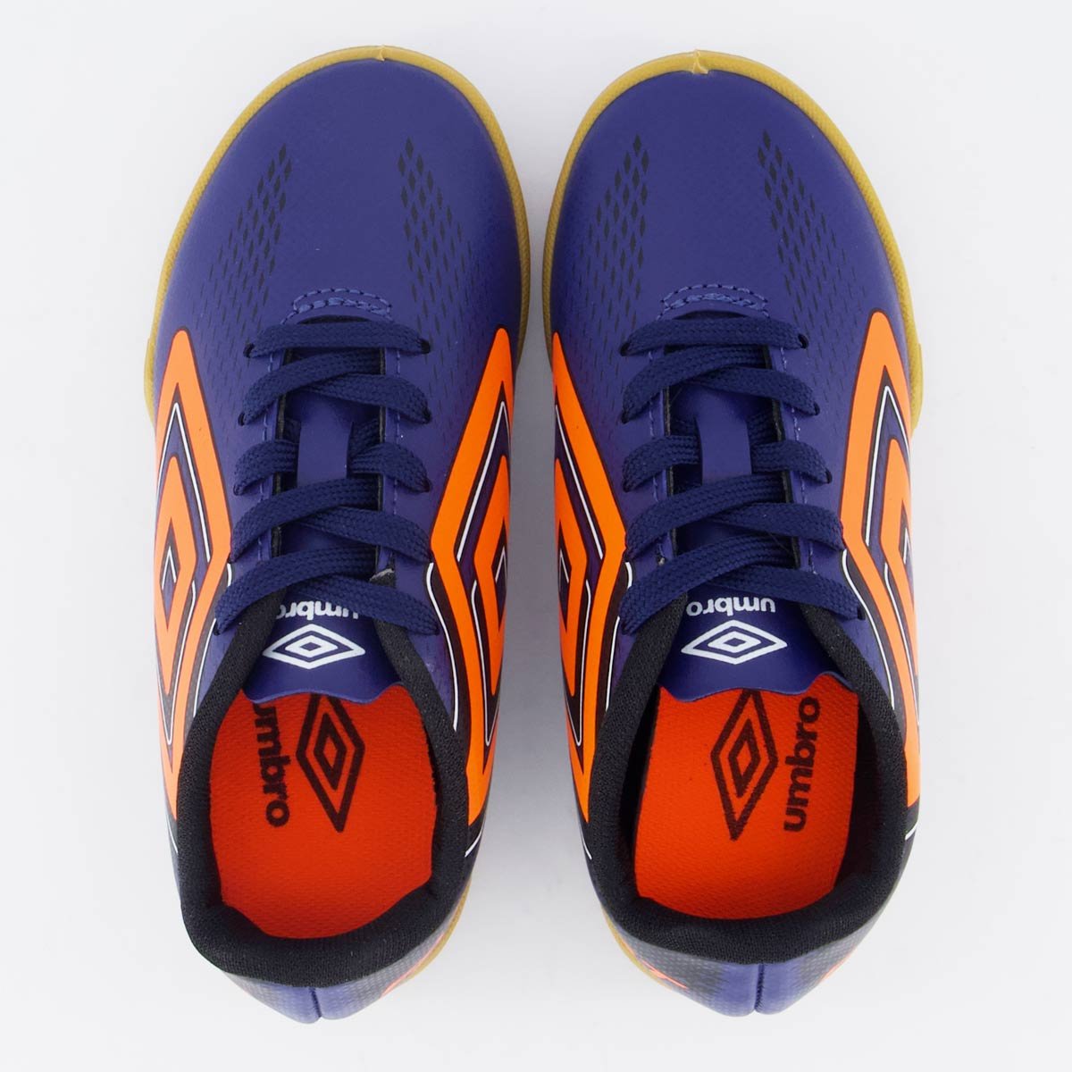 Chuteira Umbro Fast II Futsal Juvenil Marinho e Laranja Azul Marinho 4