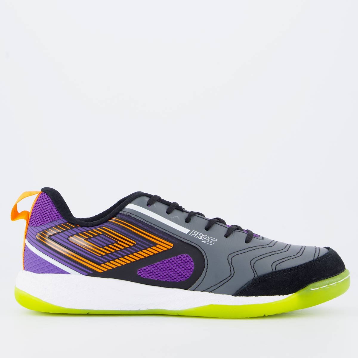 Chuteira Umbro Pro 5 Bump Futsal Grafite Cinza/Roxo 1