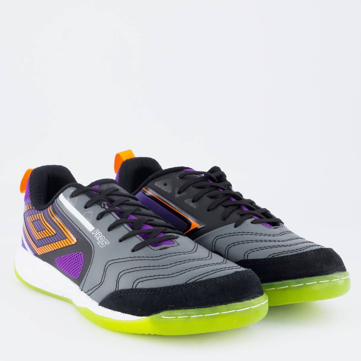 Chuteira Umbro Pro 5 Bump Futsal Grafite Cinza/Roxo 2