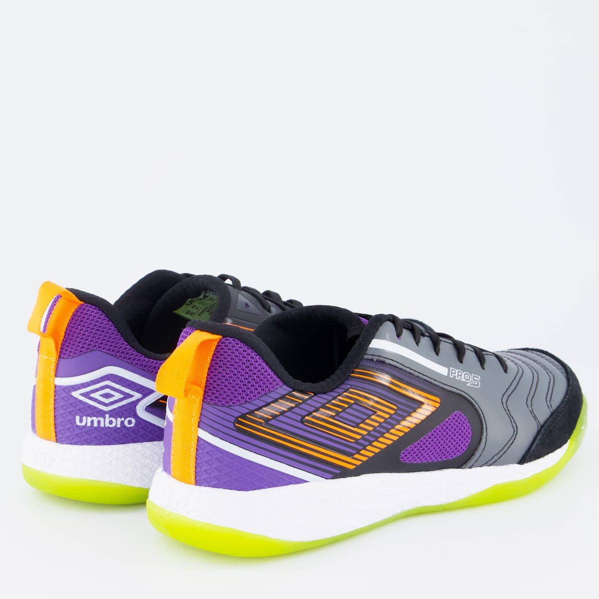 Chuteira Umbro Pro 5 Bump Futsal Grafite Cinza/Roxo 3