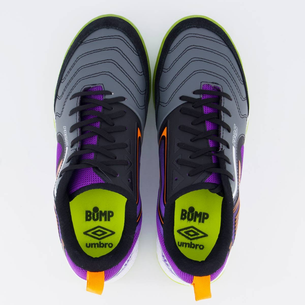 Chuteira Umbro Pro 5 Bump Futsal Grafite Cinza/Roxo 4