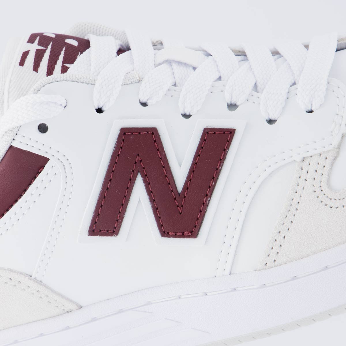 Tênis New Balance 480 Low Branco e Vinho Branco/Vinho 7