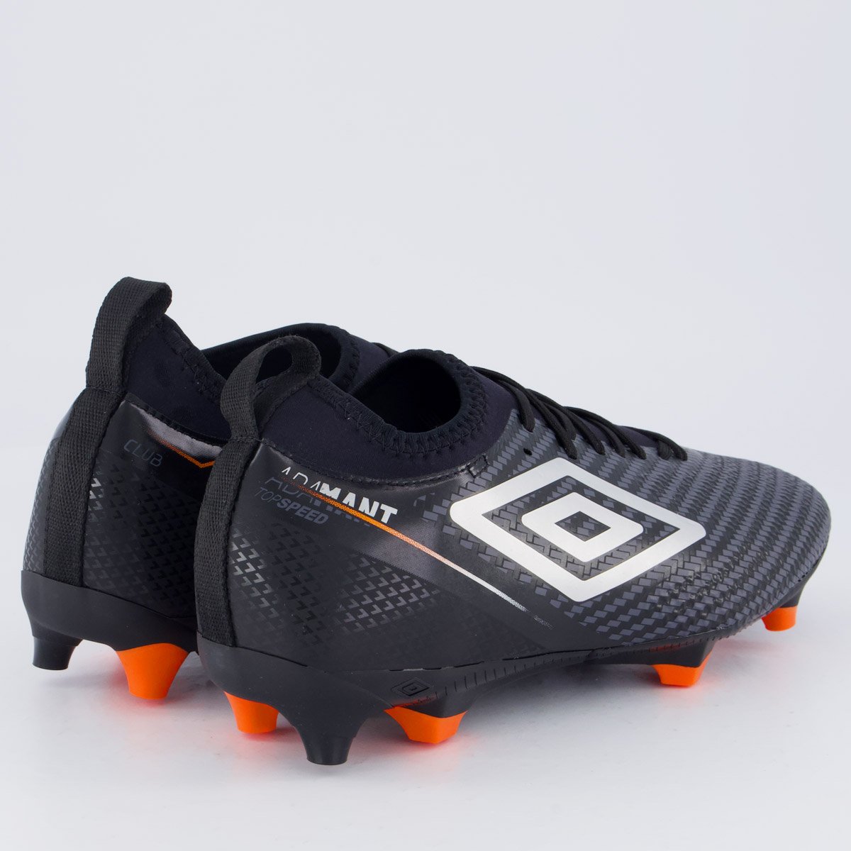 Chuteira Umbro Adamant Top Speed Club Campo Preta e Prata Preto 3
