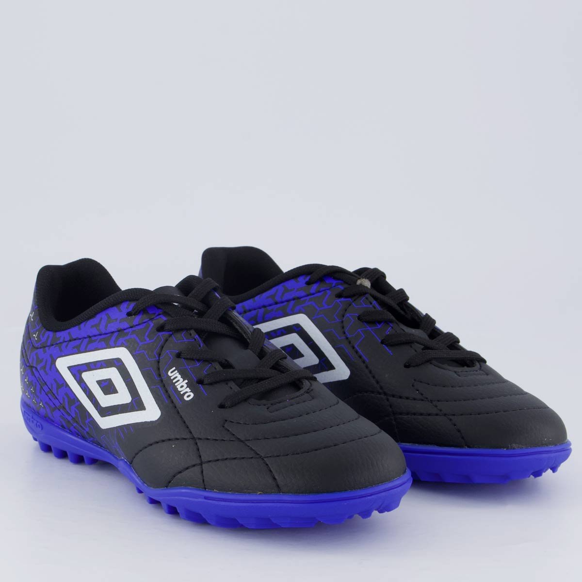 Chuteira Umbro Class Neo Juvenil Society Preta e Azul Preto/Azul 2