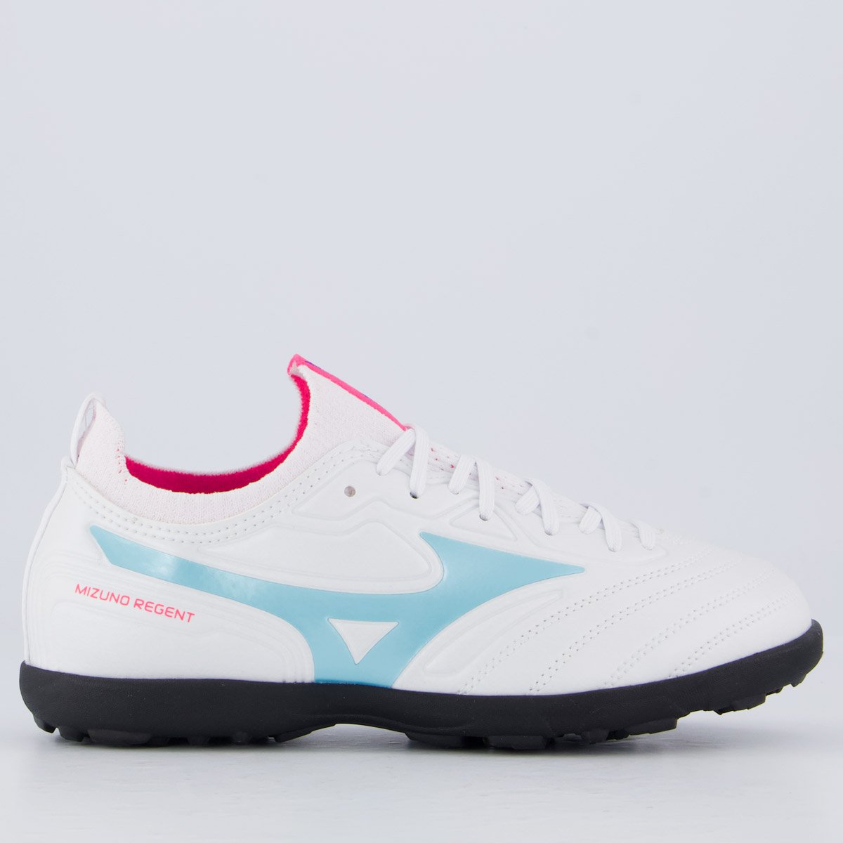 Chuteira Mizuno Regent AS Society Juvenil Branco e Azul