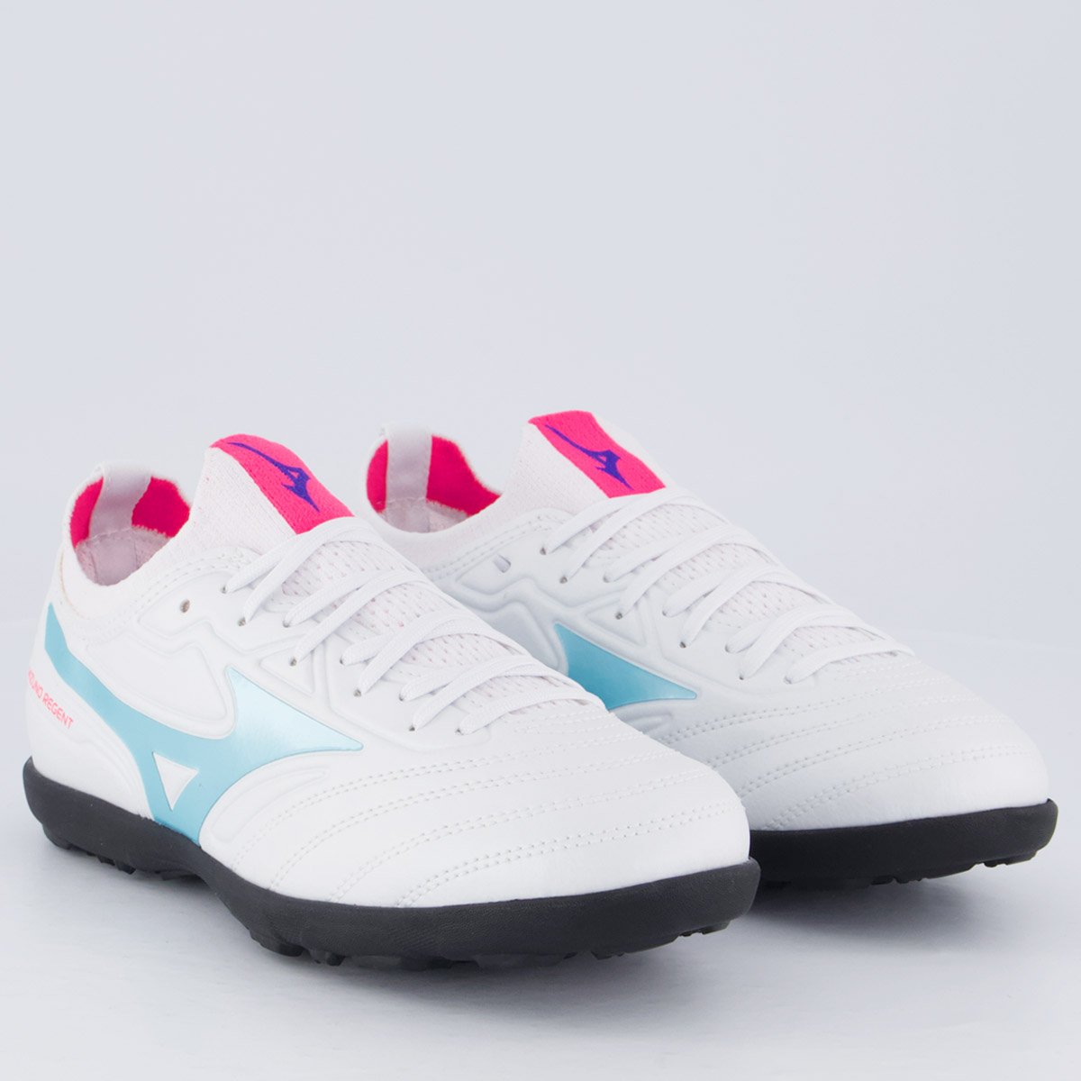 Chuteira Mizuno Regent AS Society Juvenil Branco e Azul Branco 2