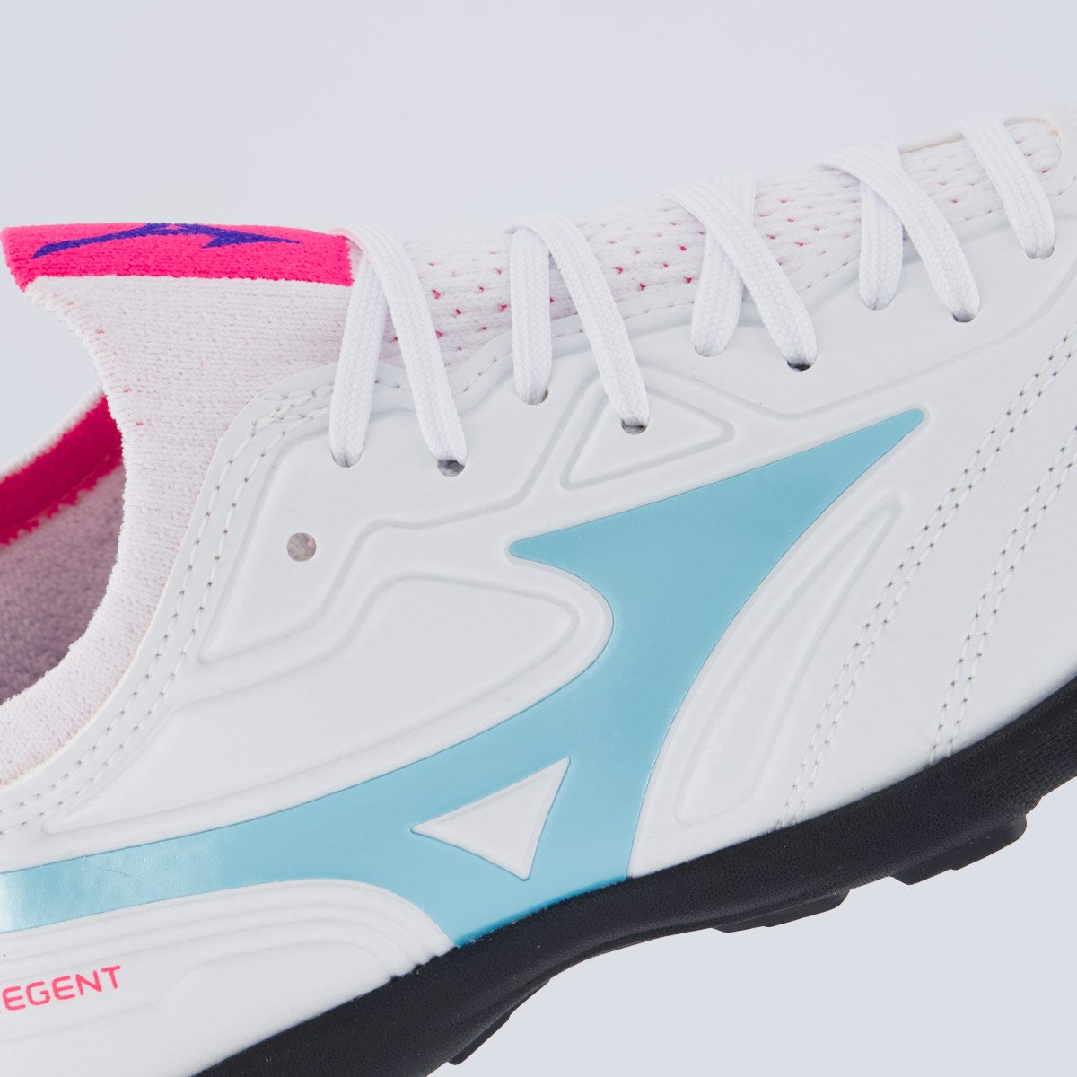 Chuteira Mizuno Regent AS Society Juvenil Branco e Azul Branco 7