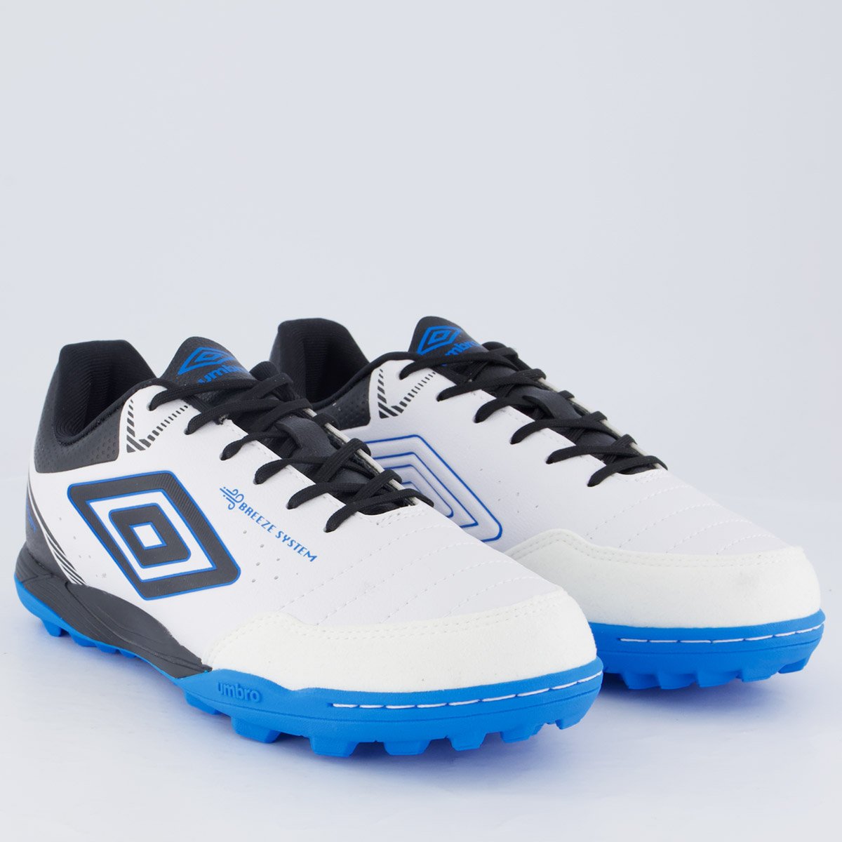 Chuteira Umbro Neo-Confort Society Branca Branco/Azul 2