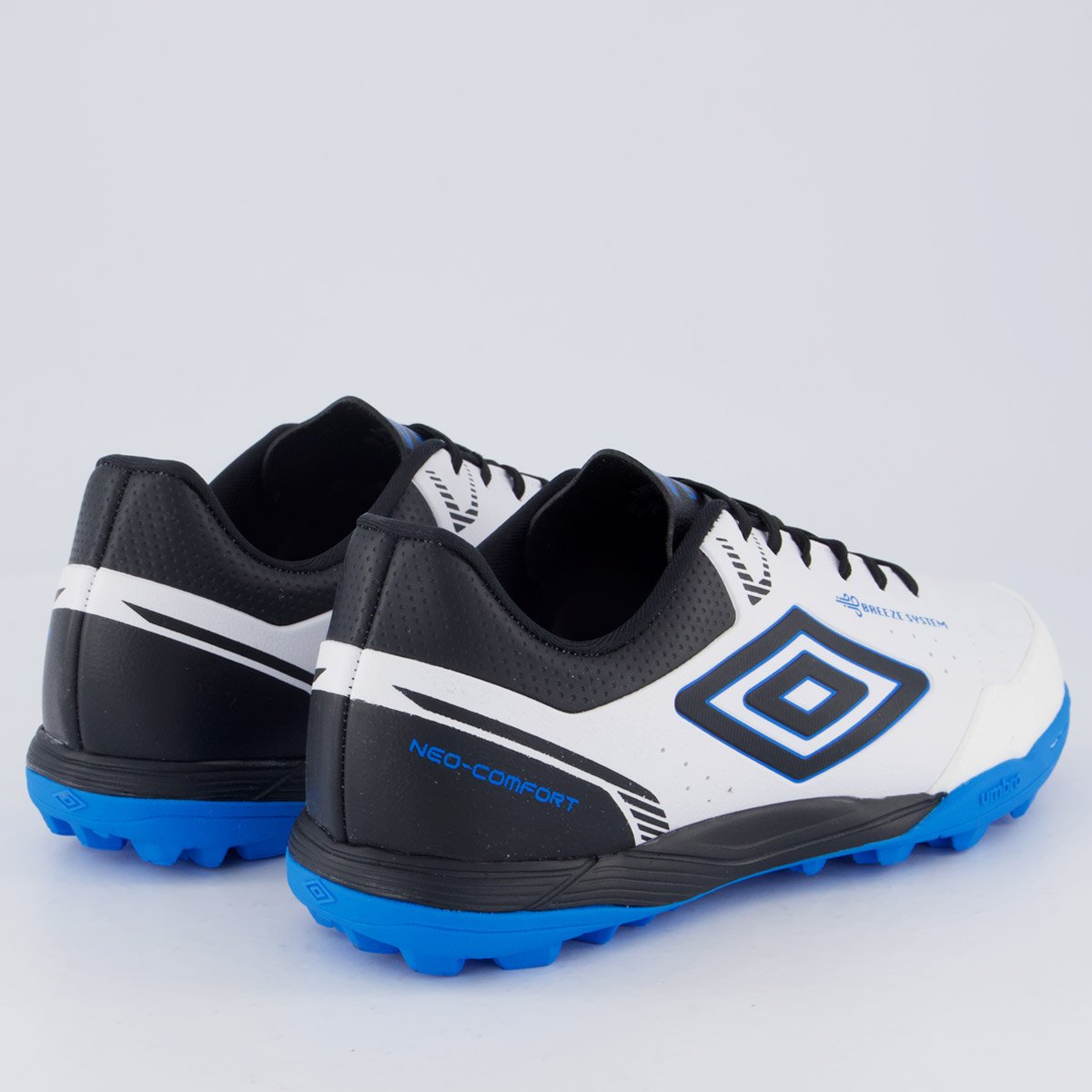 Chuteira Umbro Neo-Confort Society Branca Branco/Azul 3