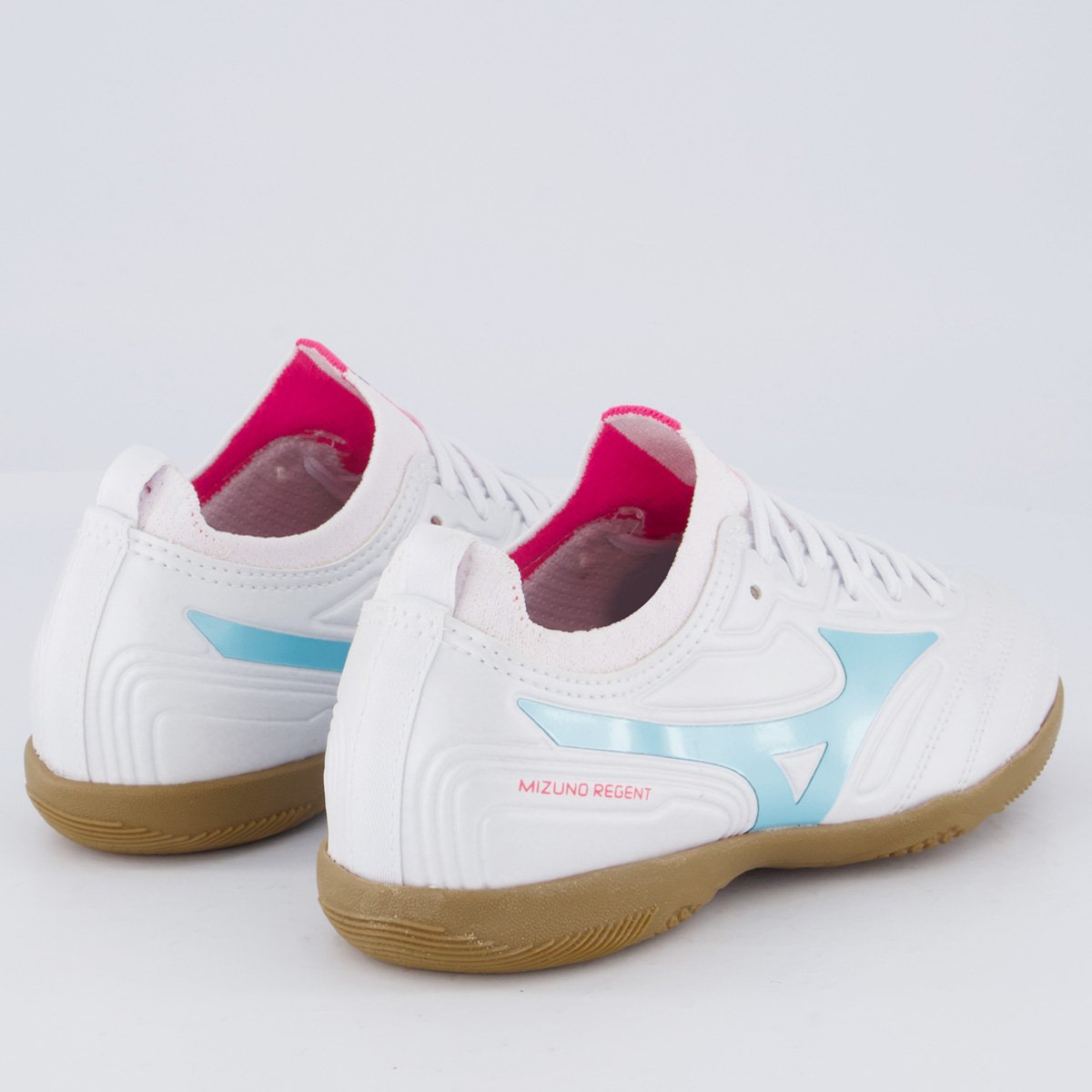 Chuteira Mizuno Regent IN Futsal Juvenil Branco e Azul Branco 3