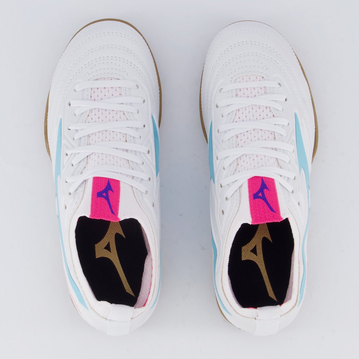 Chuteira Mizuno Regent IN Futsal Juvenil Branco e Azul Branco 4