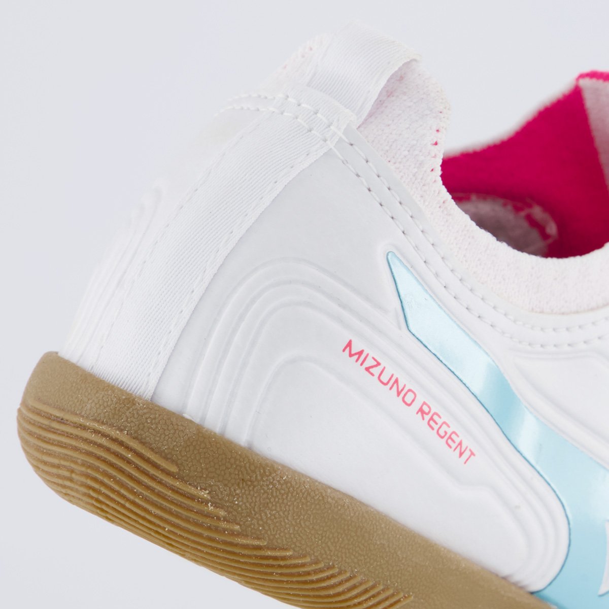 Chuteira Mizuno Regent IN Futsal Juvenil Branco e Azul Branco 6