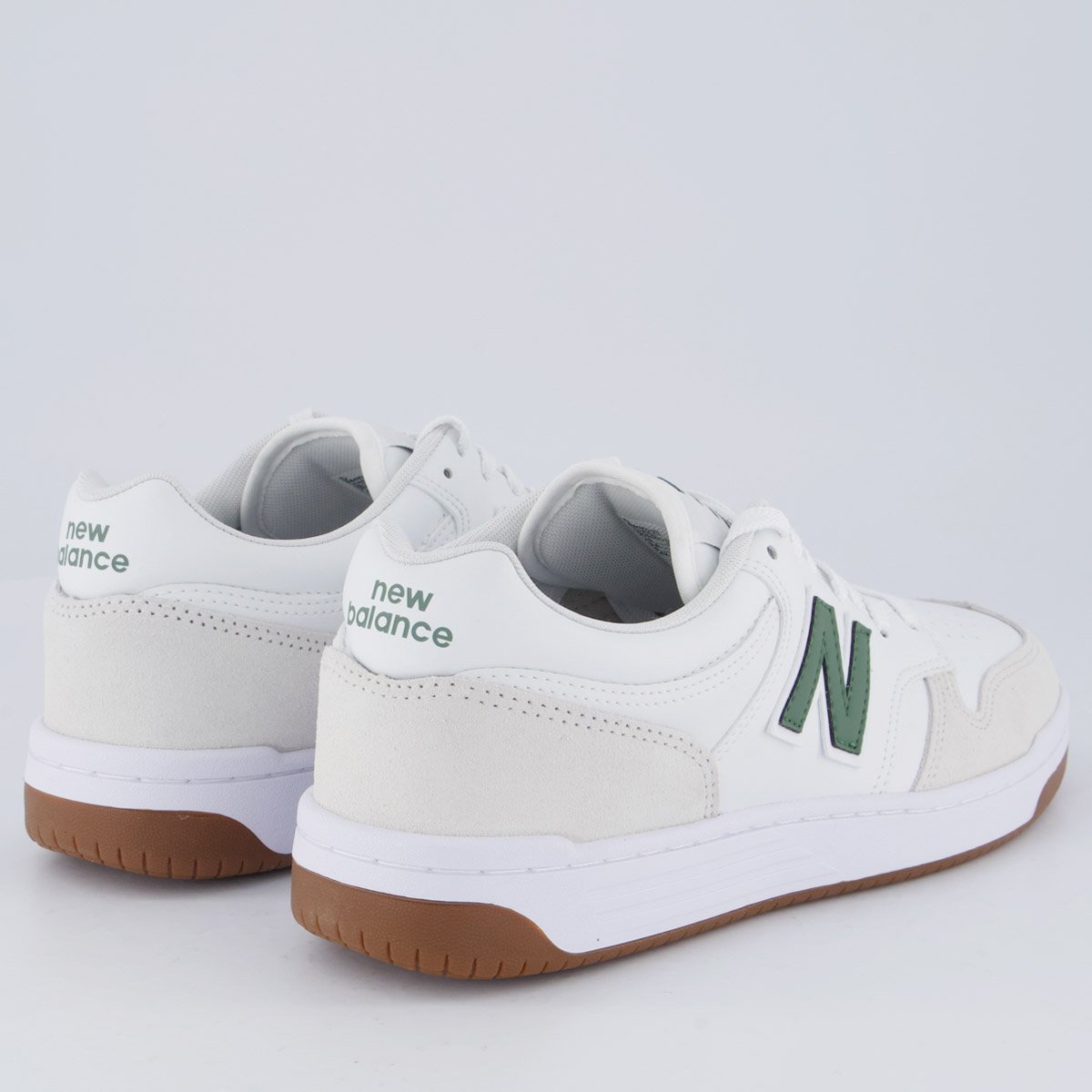 Tênis New Balance 480 Low Feminino Branco e Verde Branco/Verde 3