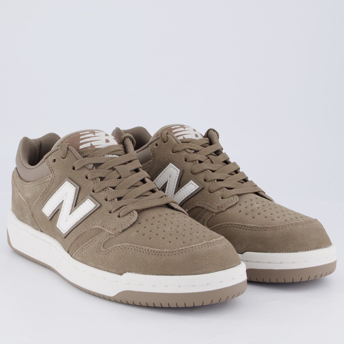 Tênis New Balance 480 Low Marrom e Branco Marrom 2