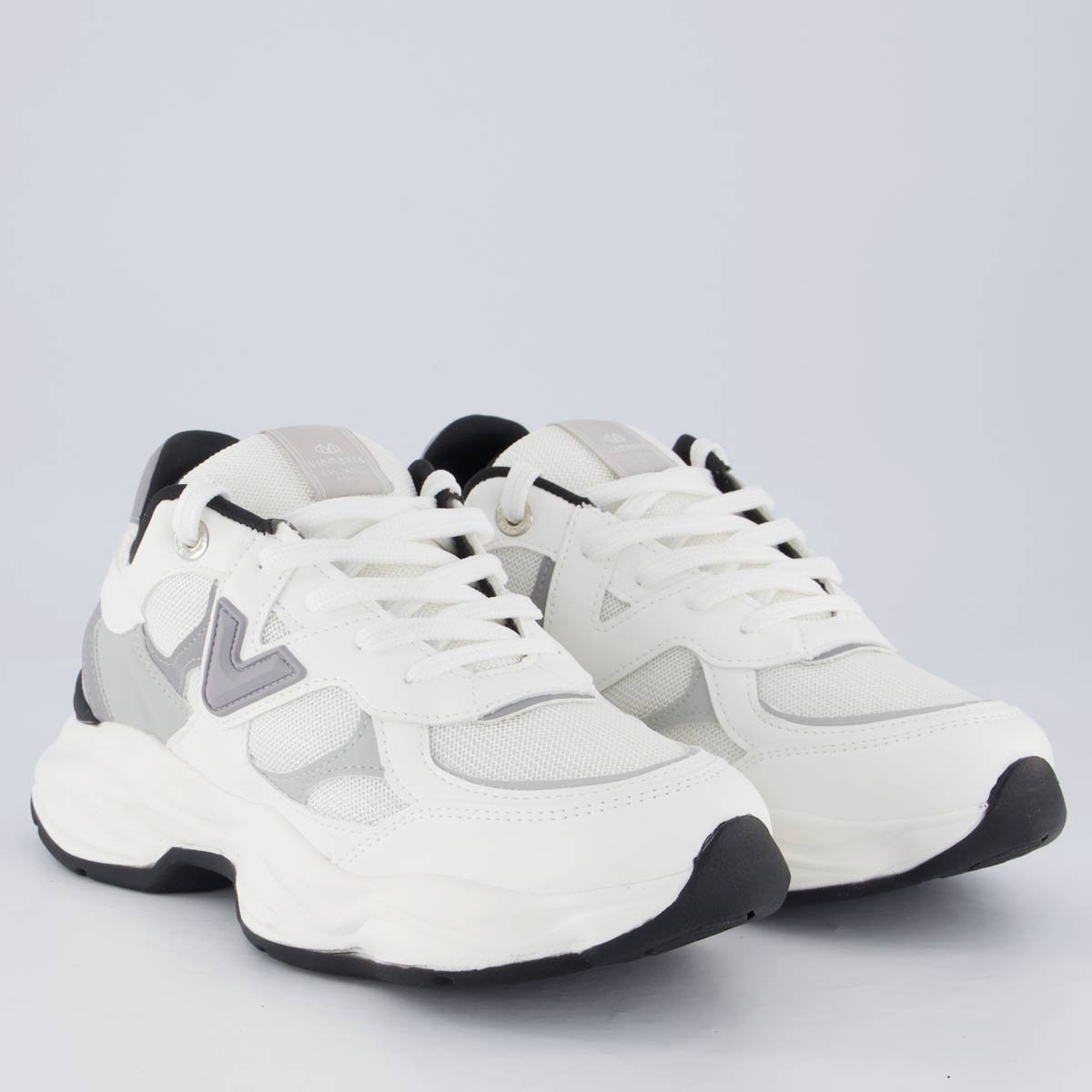 Tênis Via Marte V158 Feminino Branco e Cinza Branco 2