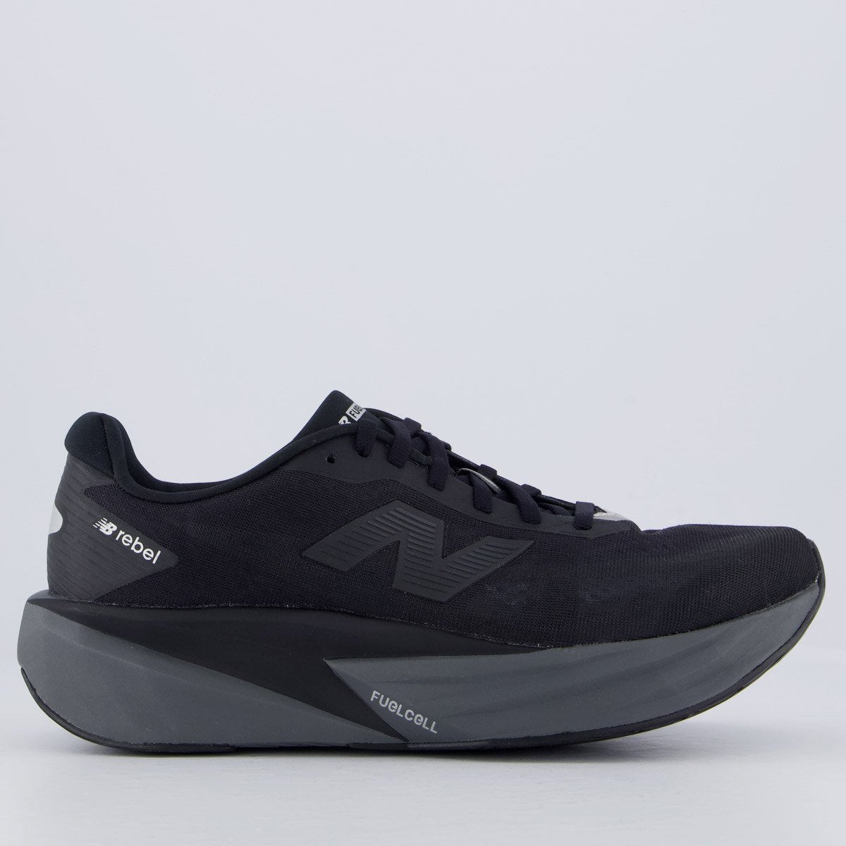 Tênis New Balance Fuelcell Rebel V5 Preto e Grafite Preto