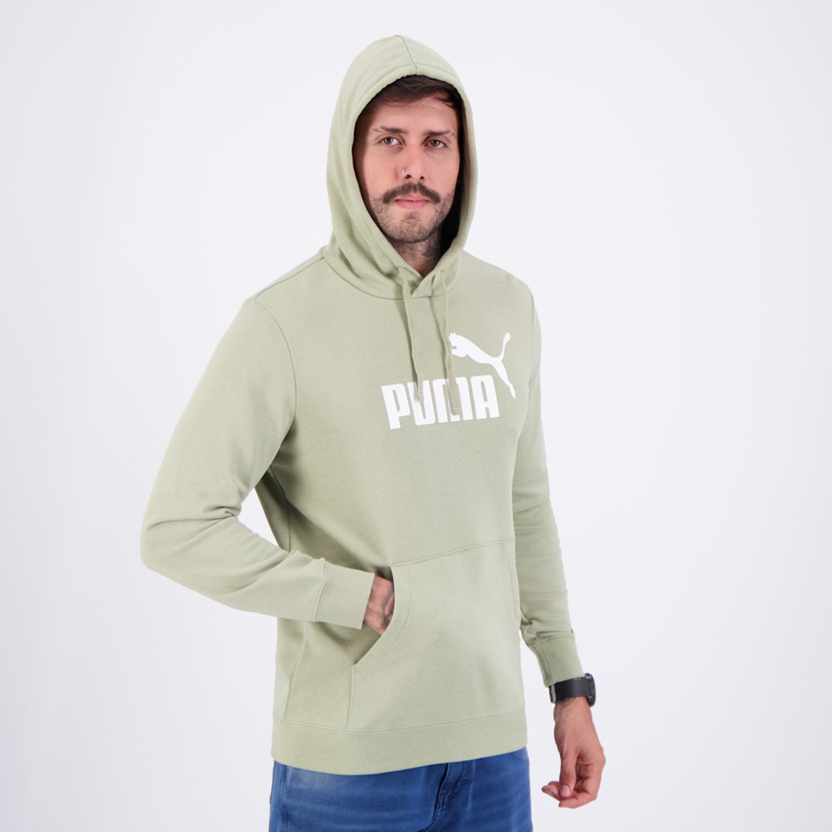 Moletom Puma ESS No. 1 Logo TR Verde Claro Verde 2