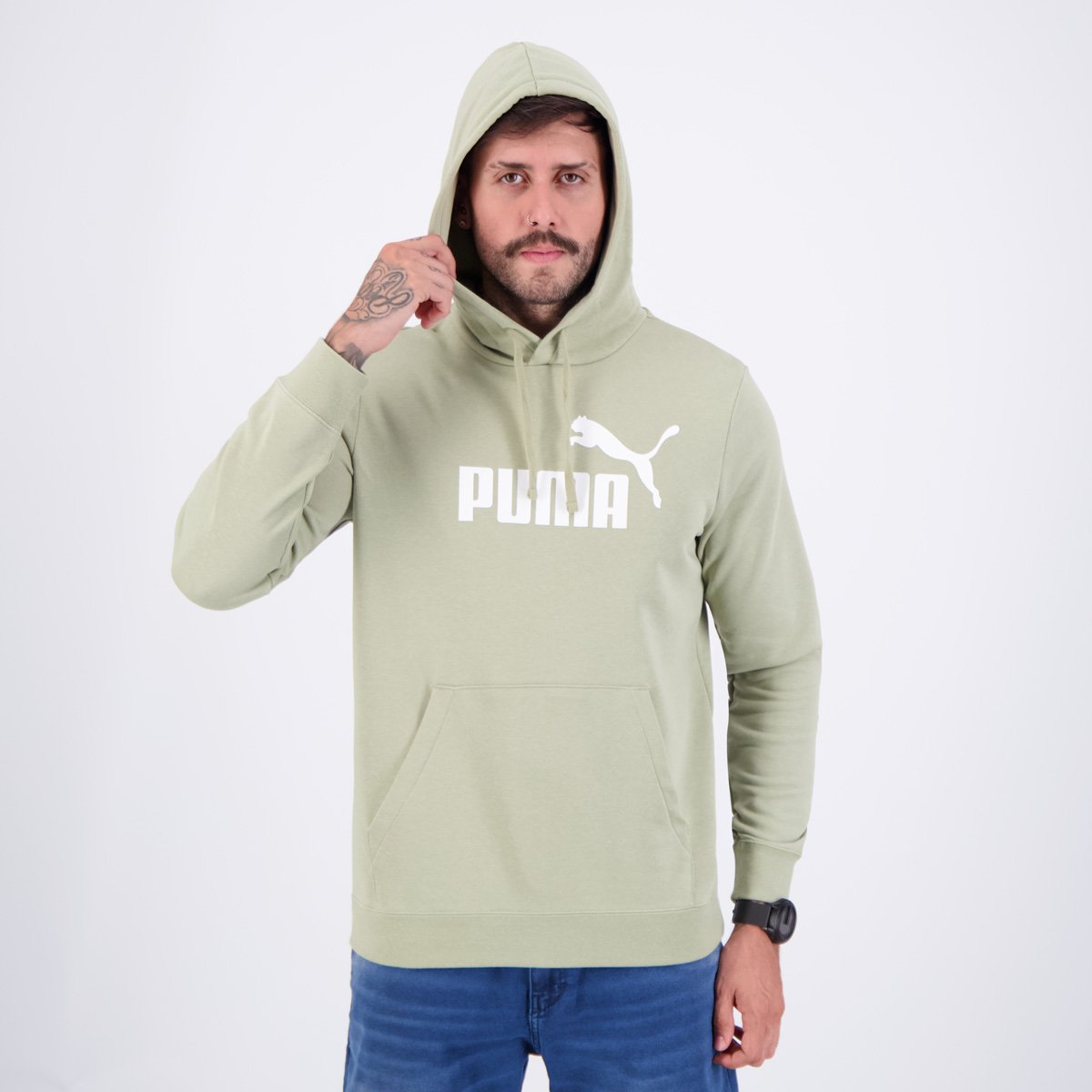 Moletom Puma ESS No. 1 Logo TR Verde Claro Verde 6