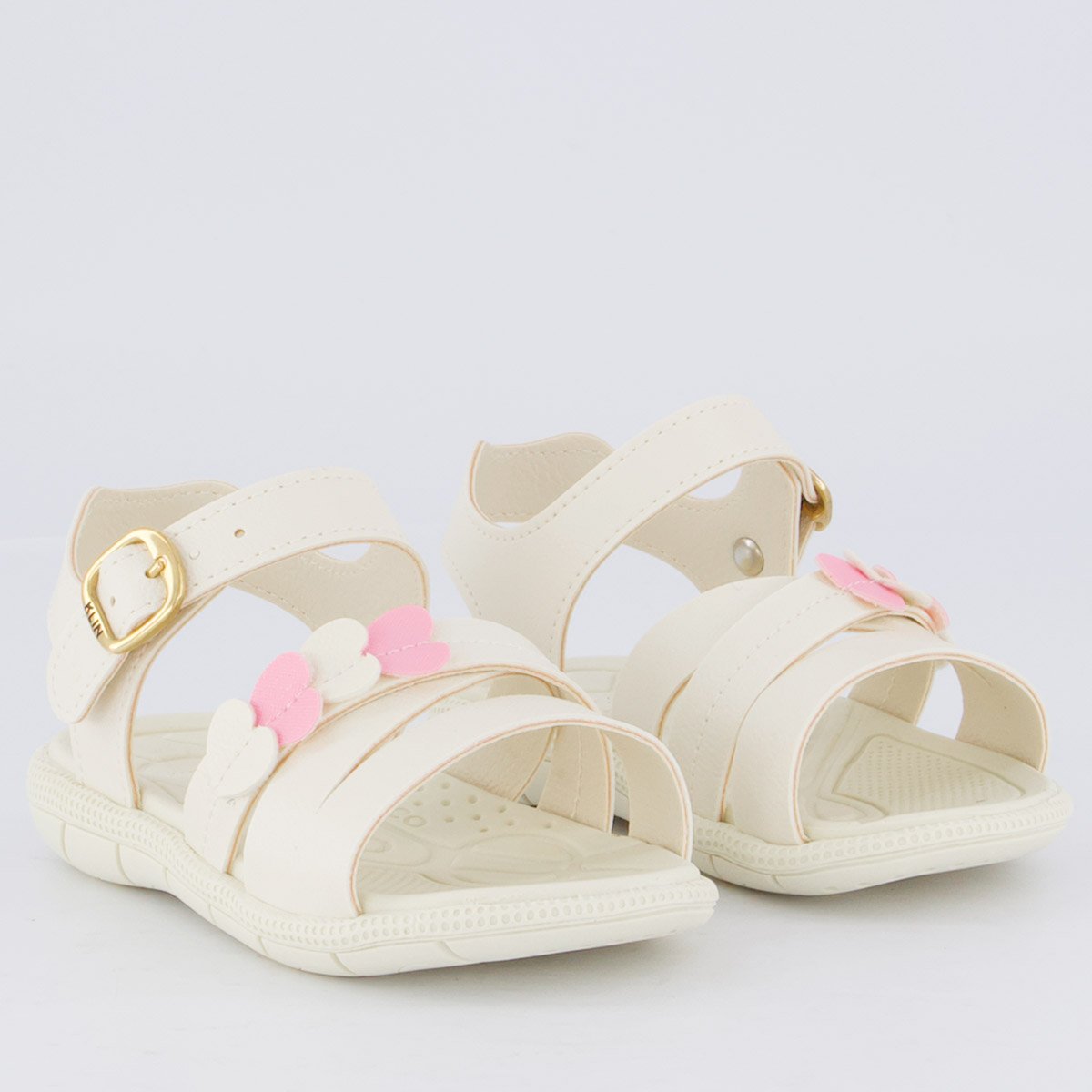 Sandália Klin Tic Tac Infantil Bege e Rosa Bege 2
