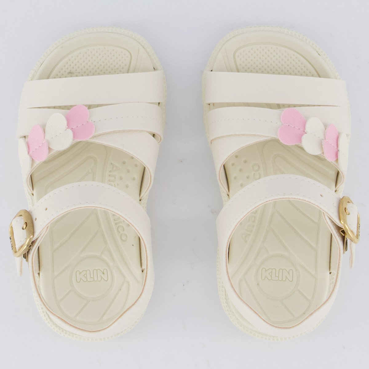 Sandália Klin Tic Tac Infantil Bege e Rosa Bege 4