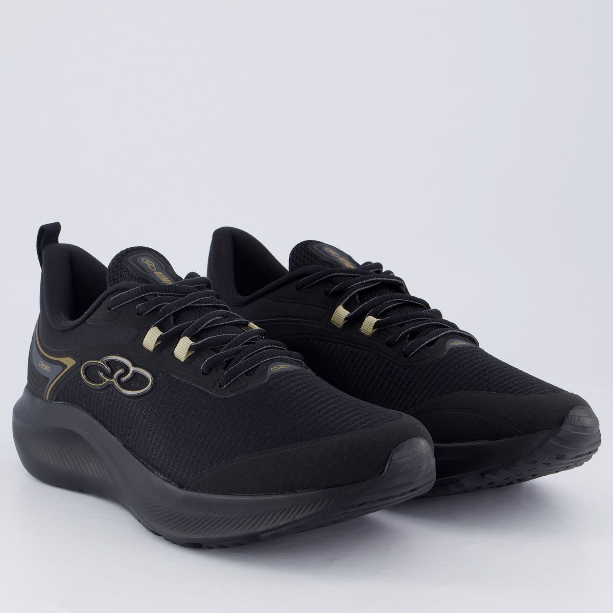 Tênis Olympikus Cosmo Preto e Dourado Preto 2