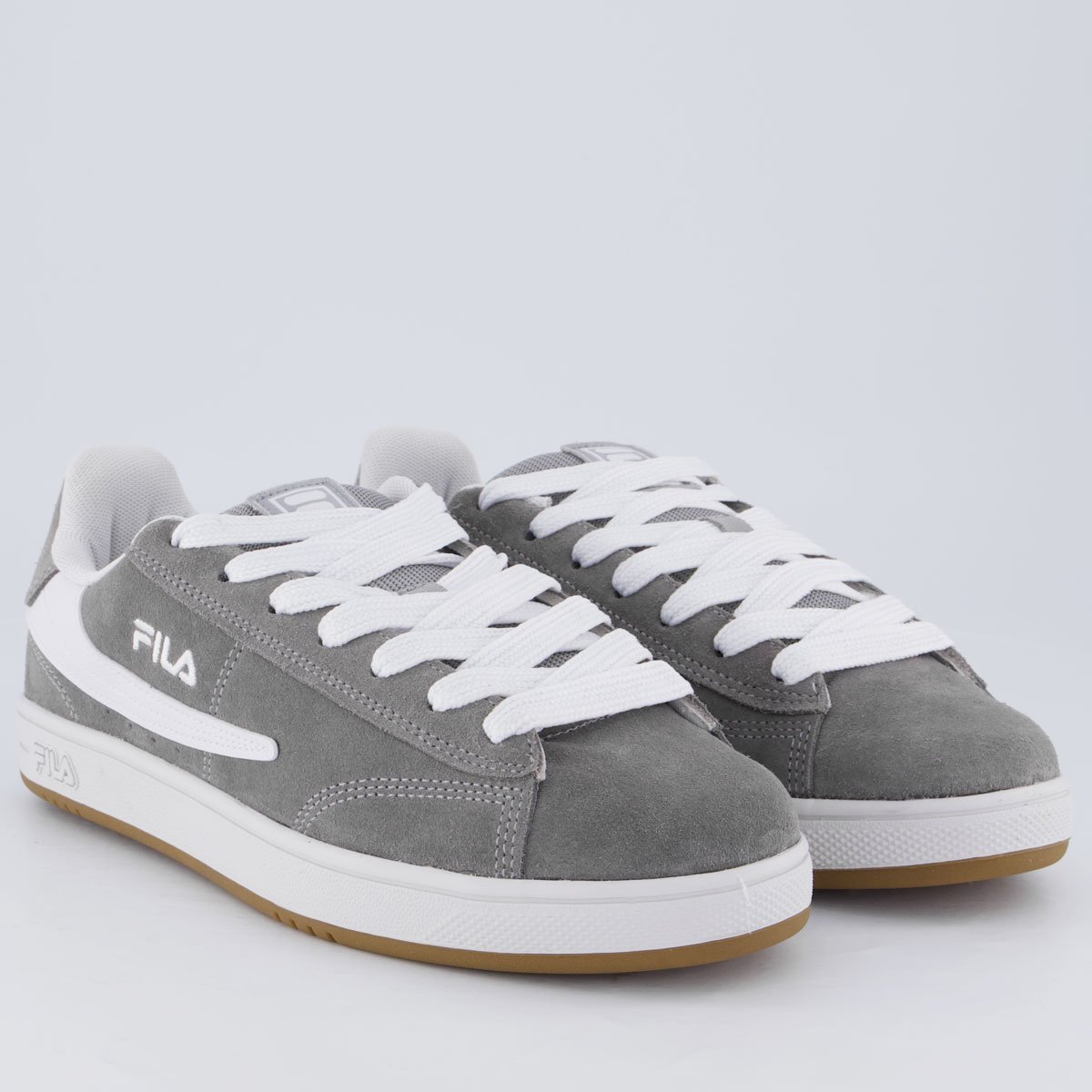 Tênis Fila Court 90 Cinza e Branco Cinza 3