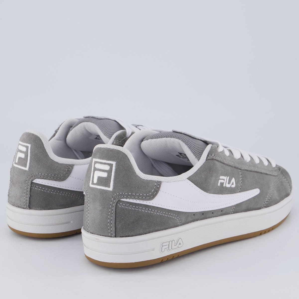 Tênis Fila Court 90 Cinza e Branco Cinza 4