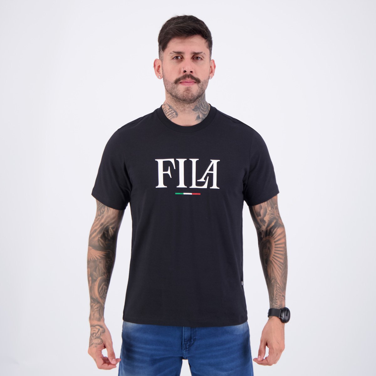 Camiseta Fila Regular Italy Preta