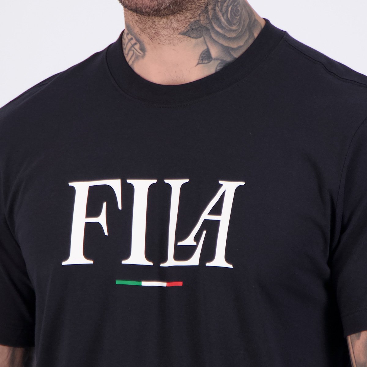 Camiseta Fila Regular Italy Preta Preto 5