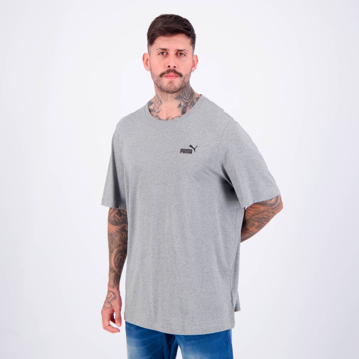 Camiseta Puma ESS Small No. 1 Cinza Cinza 2