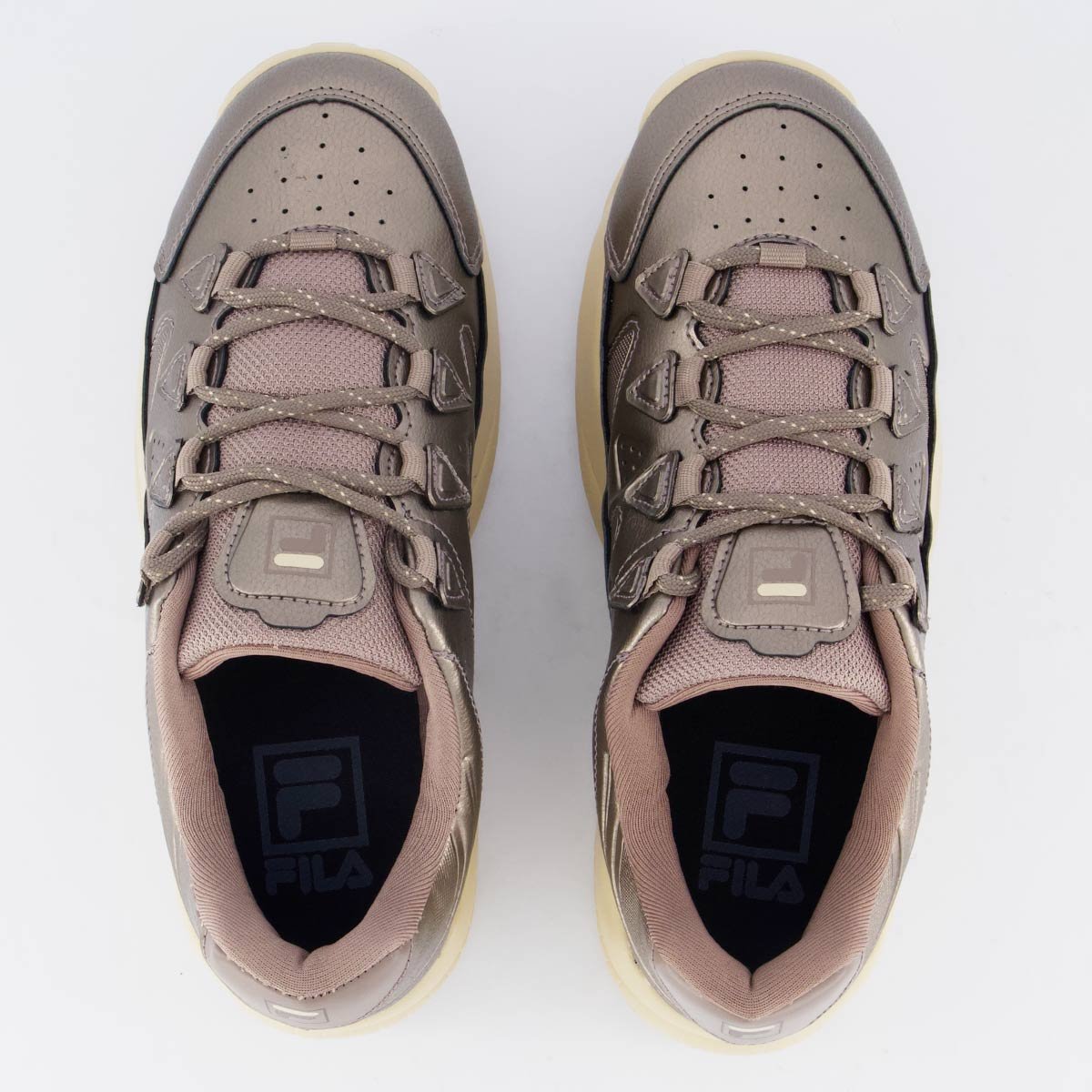 Tênis Fila Evolux Feminino Bege Dourado 4